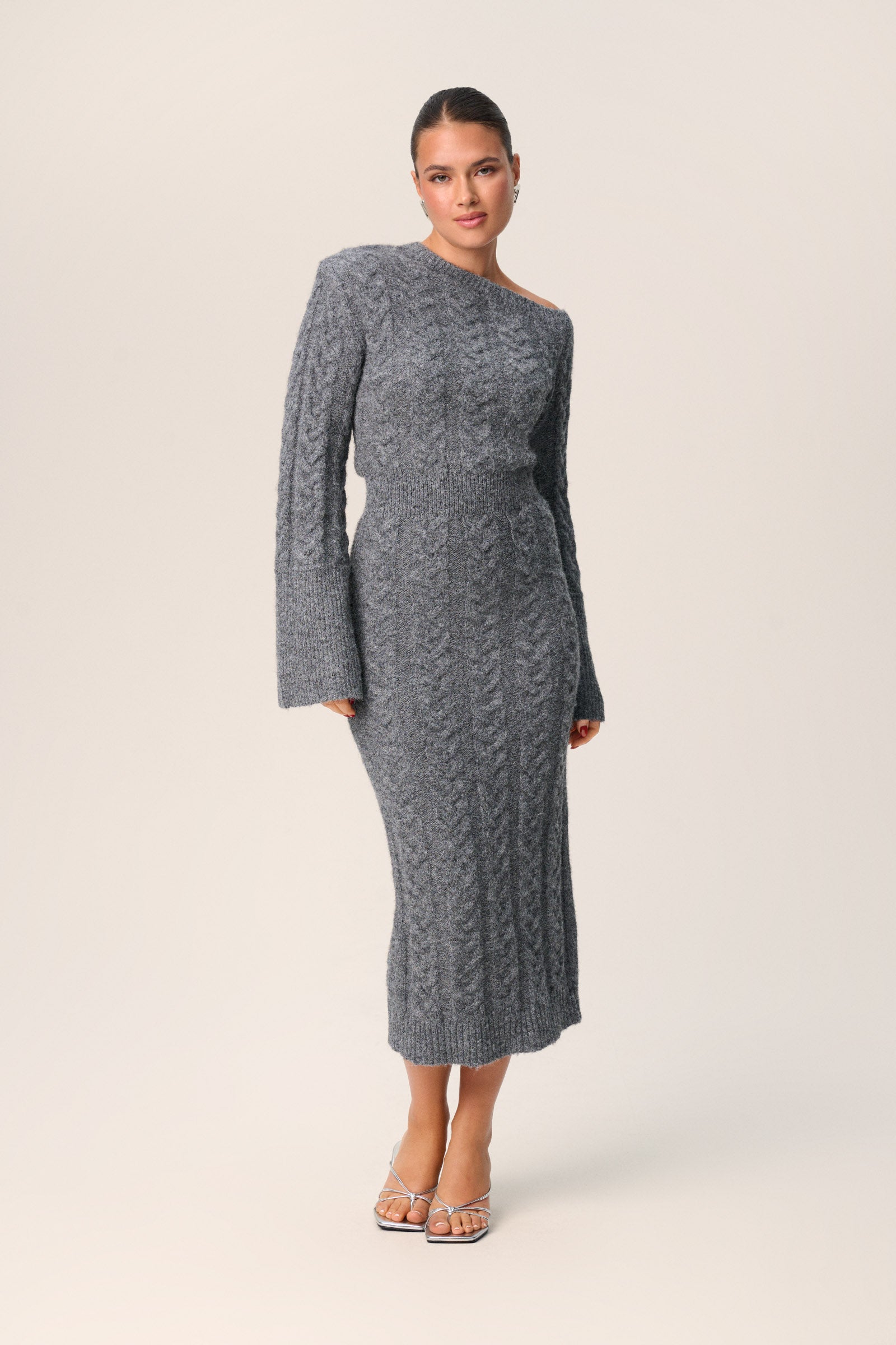 Gray sweater dress fashion