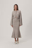 Knitted Cessole midi lengthed skirt in greige.