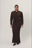 Brixen cropped suede jacket in dark brown with a boxy fit. 