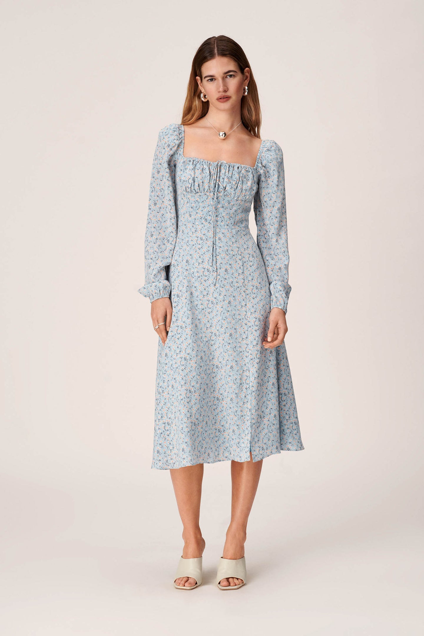 Midi dress in blue floral – Shop dress – adoore.se